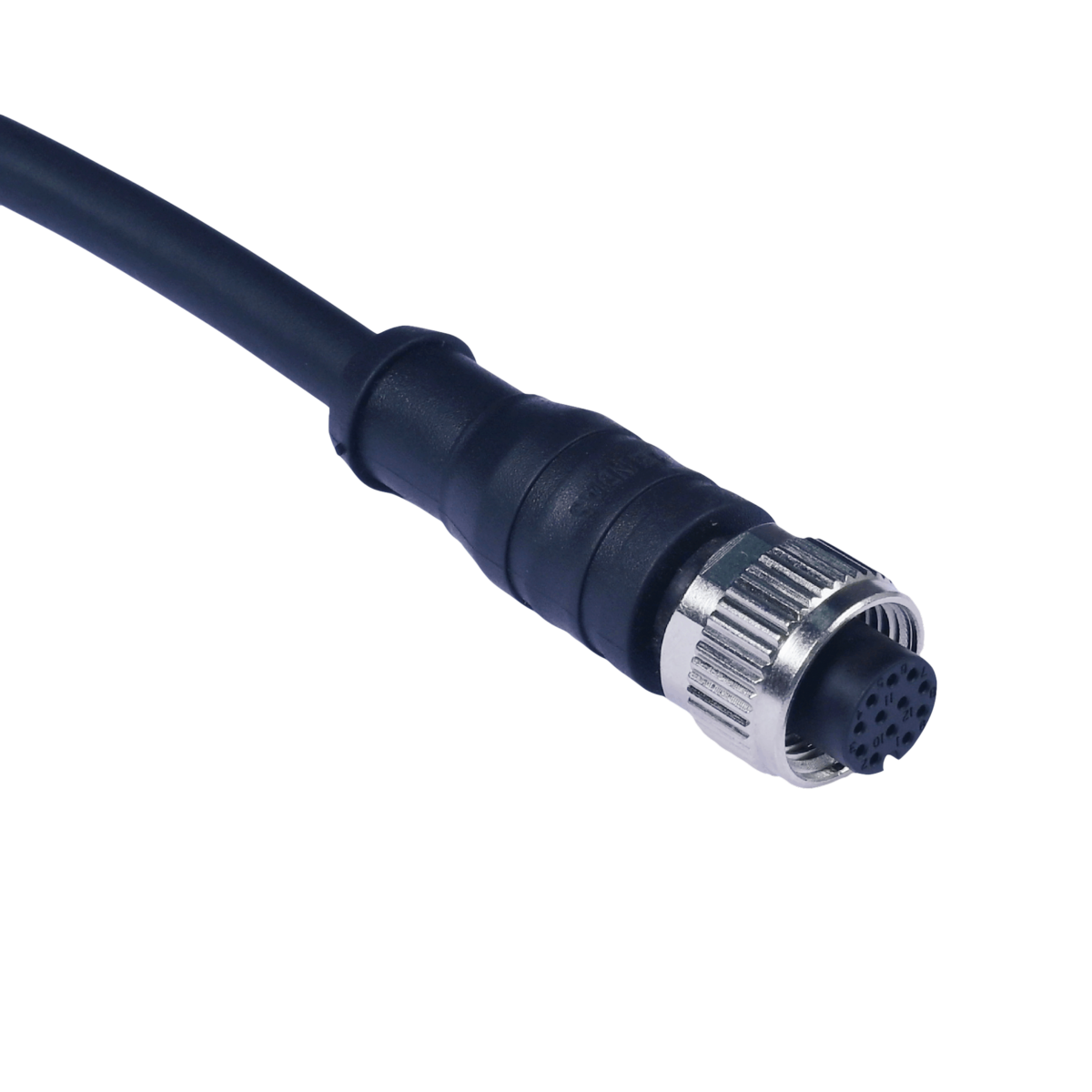 M12 A Code 0° Female 12 Pin With PUR Cable 10*0.26mm²-5M